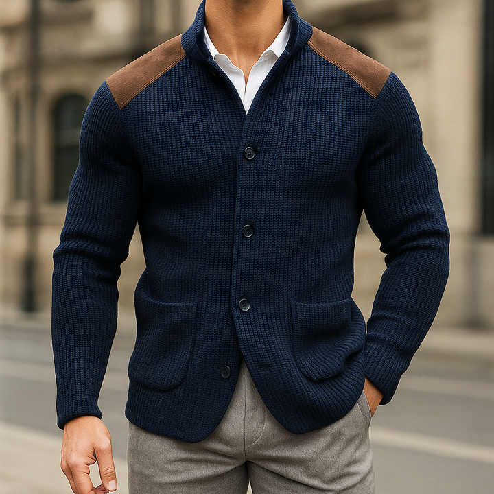 Men's Christmas Sweater for Autumn Layering in Navy