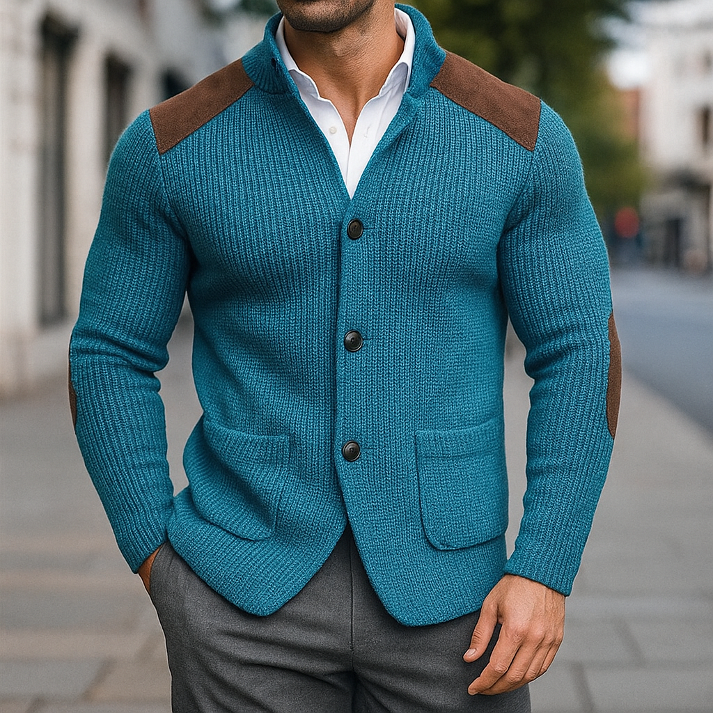 Men's Christmas Sweater for Autumn Layering in Seeblau