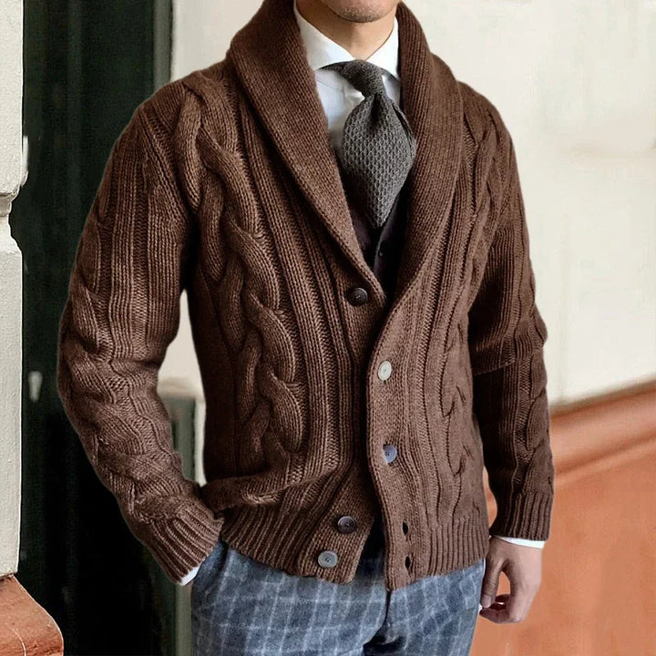 Men's Christmas Sweater in Wool in Brown