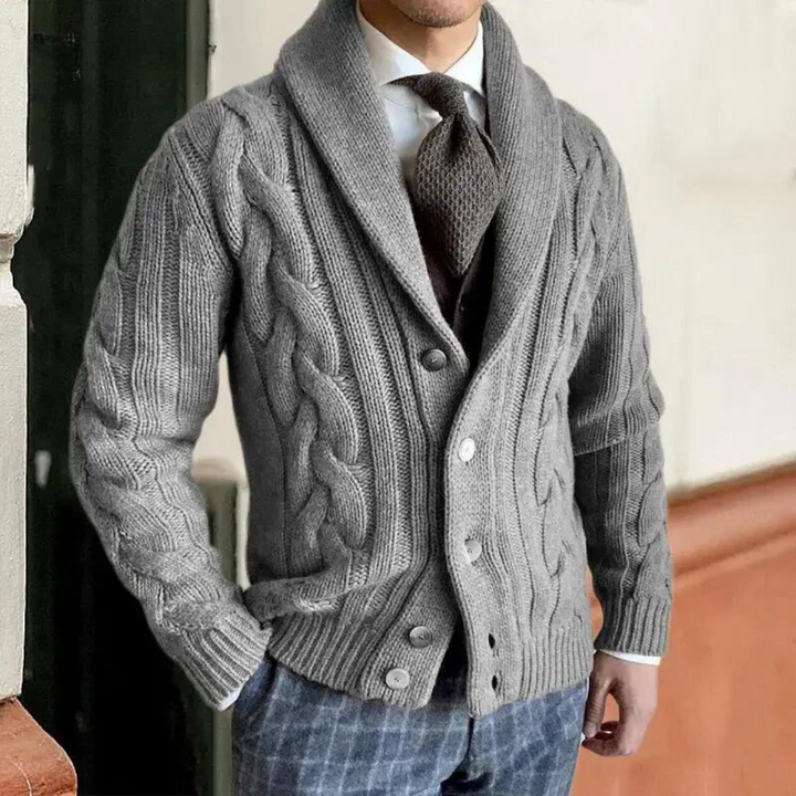 Men's Christmas Sweater in Wool in Grey