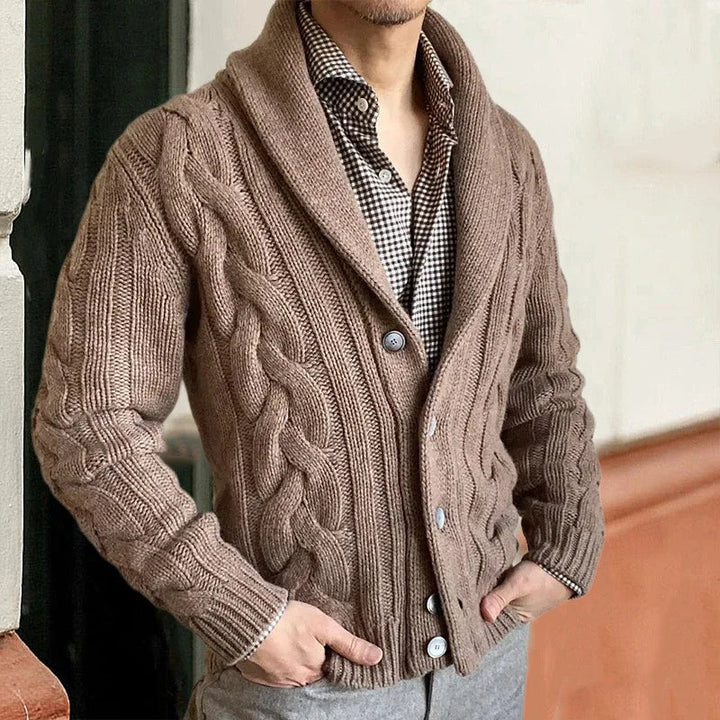Men's Christmas Sweater in Wool in Khaki