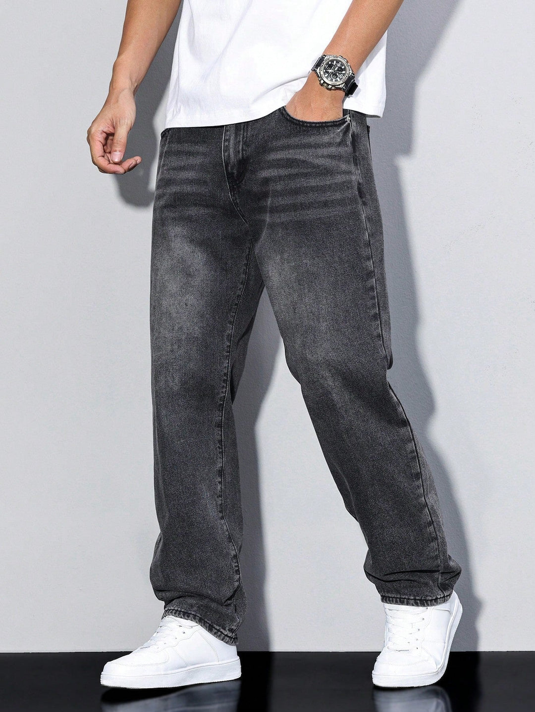 Men's Classic Baggy Denim Jeans in Black