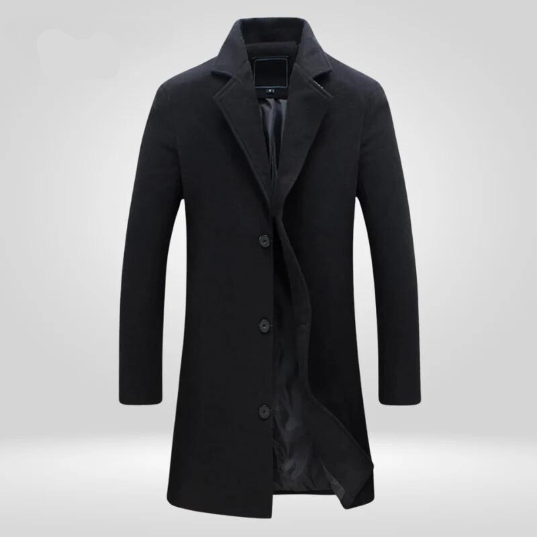 Men's Classic Coat for Autumn Comfort in Black