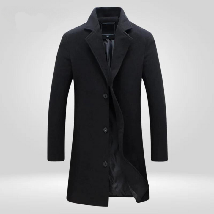 Men's Classic Coat for Autumn Comfort in Black