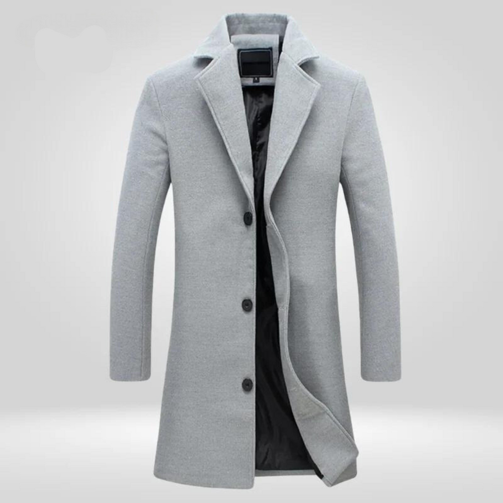 Men's Classic Coat for Autumn Comfort in Grey