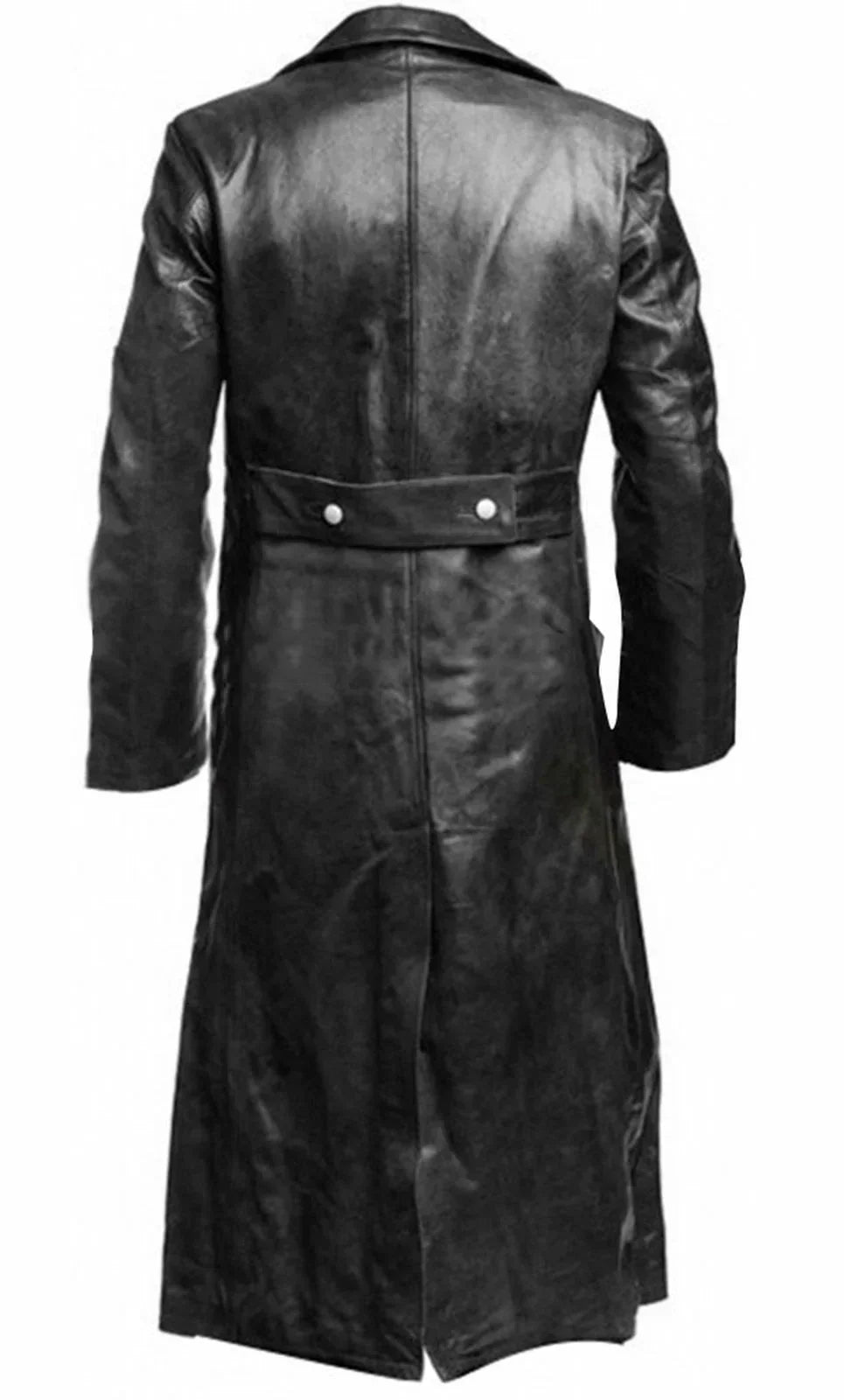 Men's Classic Leather Trench Coat (3)