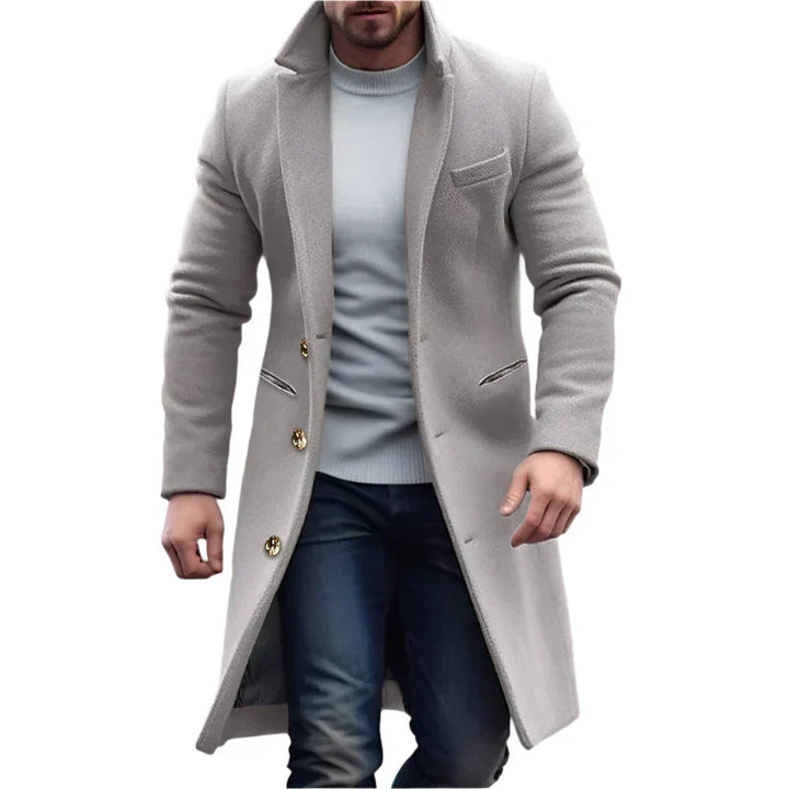 Men's Classic Tailored Coats for Business in Grey