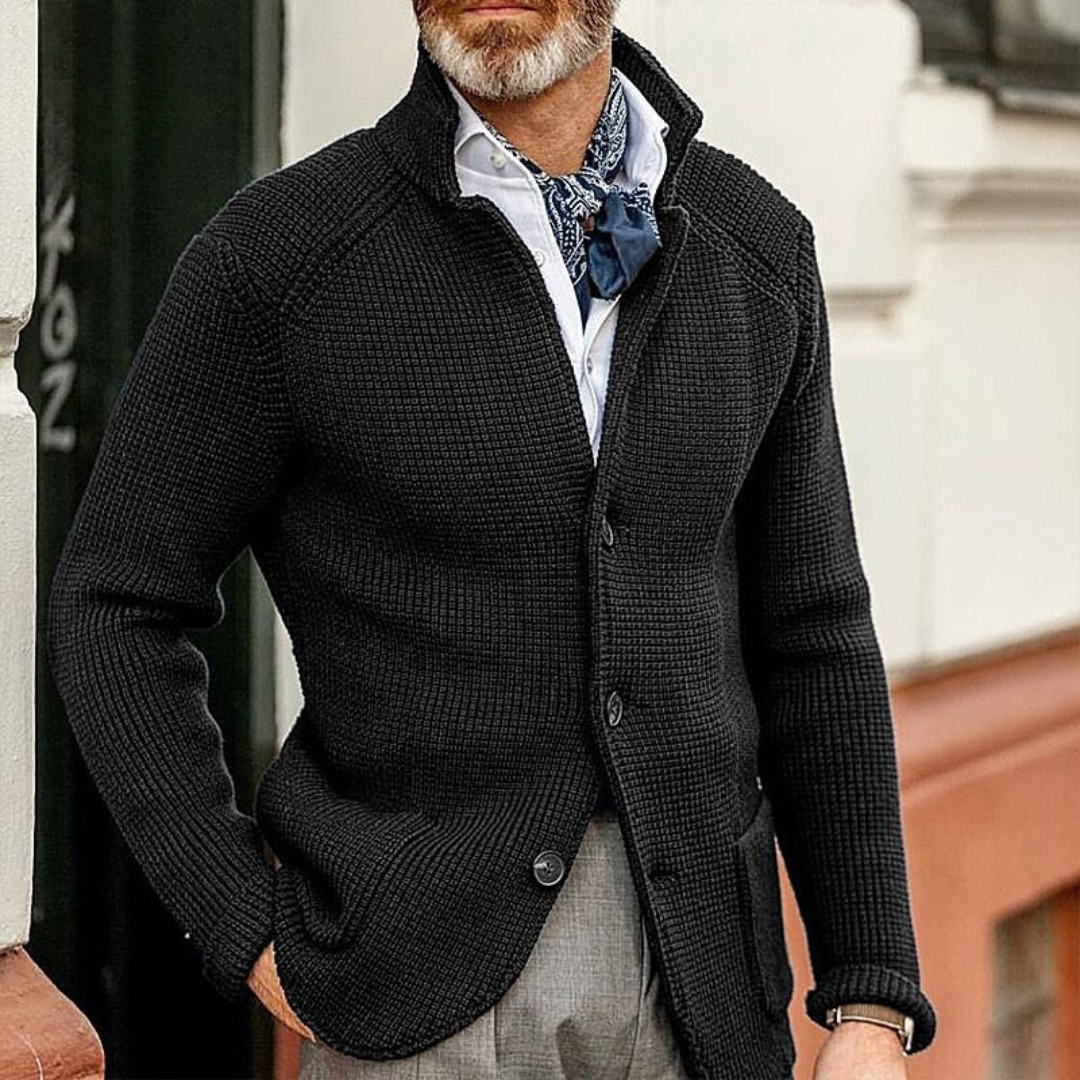 Men's Classic Trench Coat for Casual Wear in Black