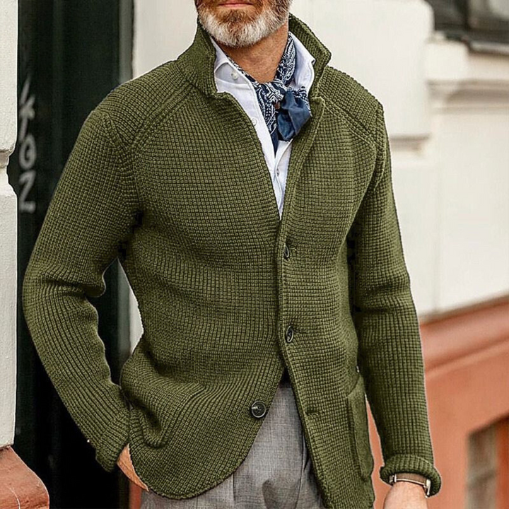 Men's Classic Trench Coat for Casual Wear in Green