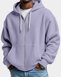 Charlie | Men's Comfortable Waffle Knit Zip Hoodie