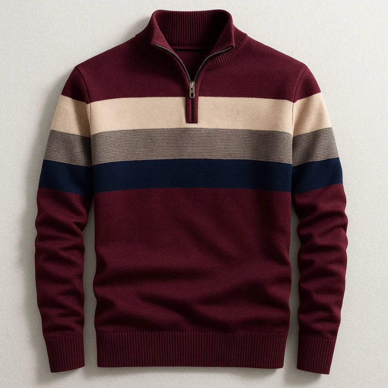 Men's Cotton Pullover Relaxed Fit in Kastanienbraun