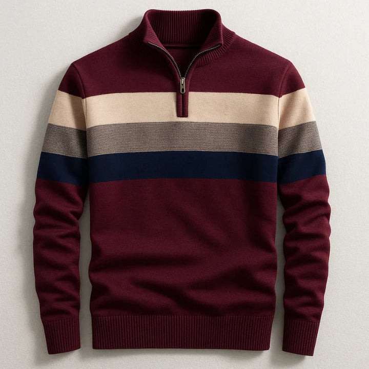 Men's Cotton Pullover Relaxed Fit in Kastanienbraun