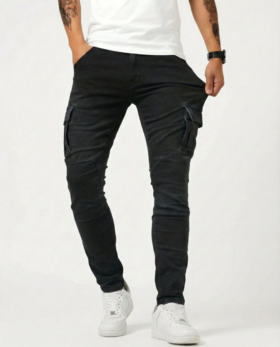 Men's Elastic Slim Fit Cargo Trousers (11)