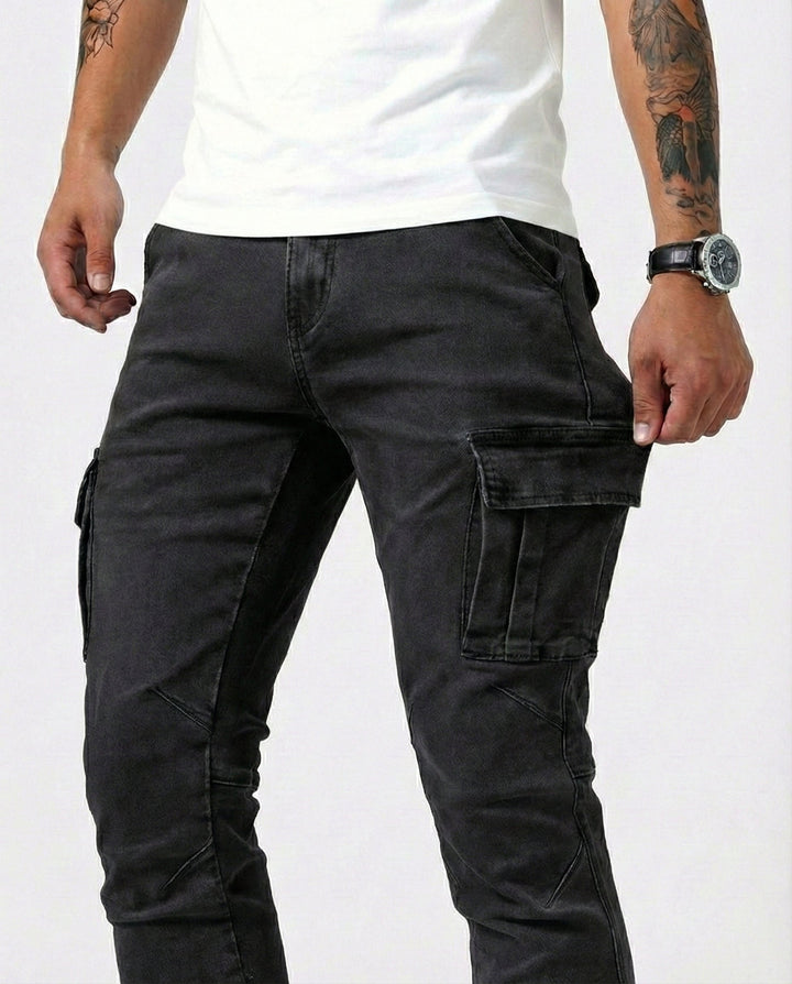 Men's Elastic Slim Fit Cargo Trousers (12)