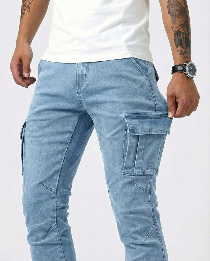 Men's Elastic Slim Fit Cargo Trousers (3)