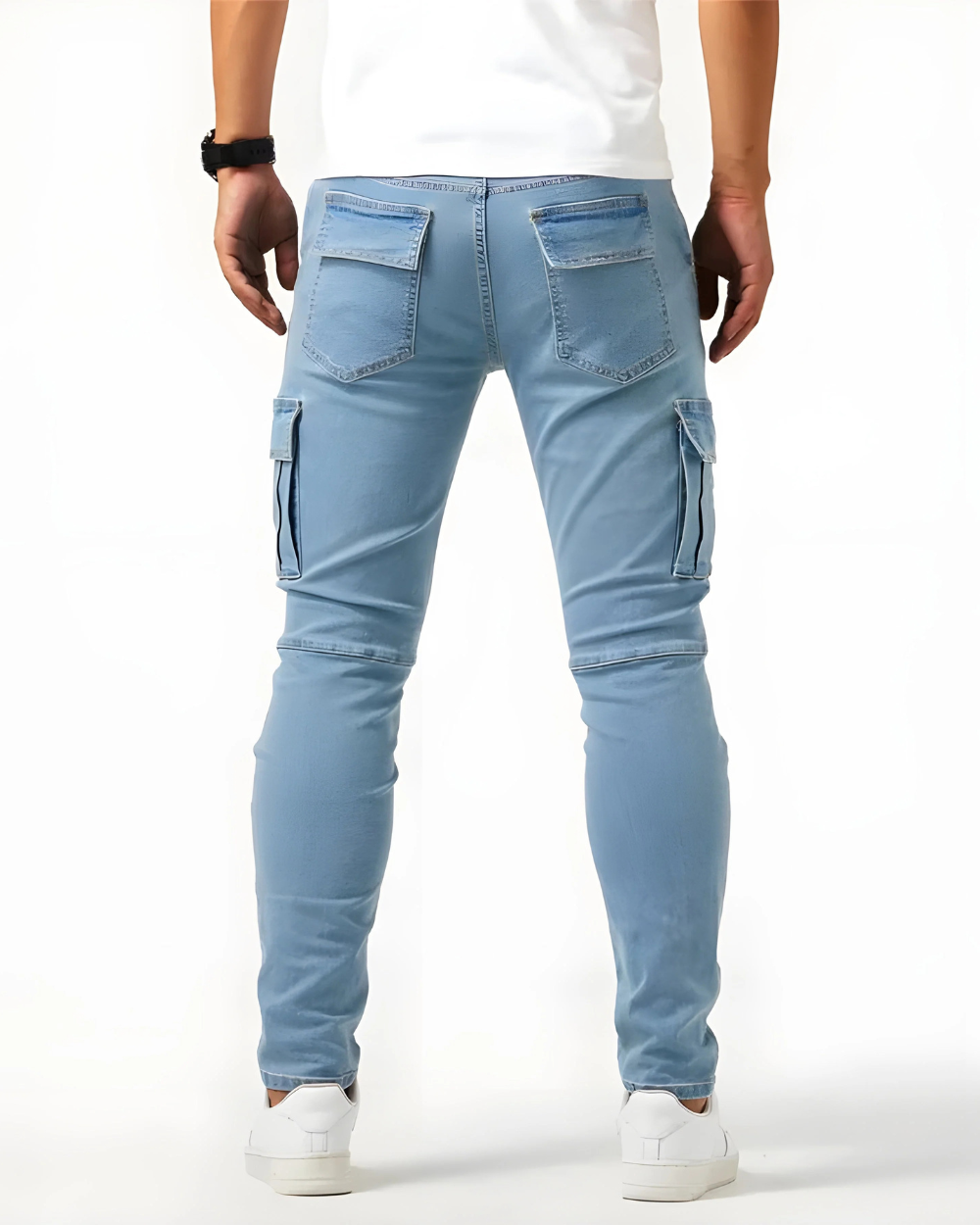 Men's Elastic Slim Fit Cargo Trousers (4)