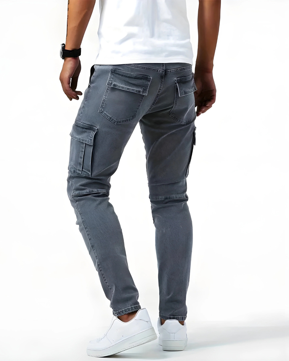 Men's Elastic Slim Fit Cargo Trousers (9)