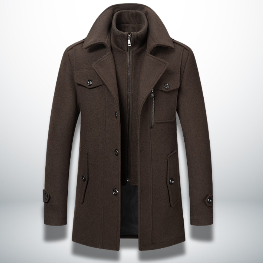 Men's Elegant Casual Jacket for Autumn in Braun