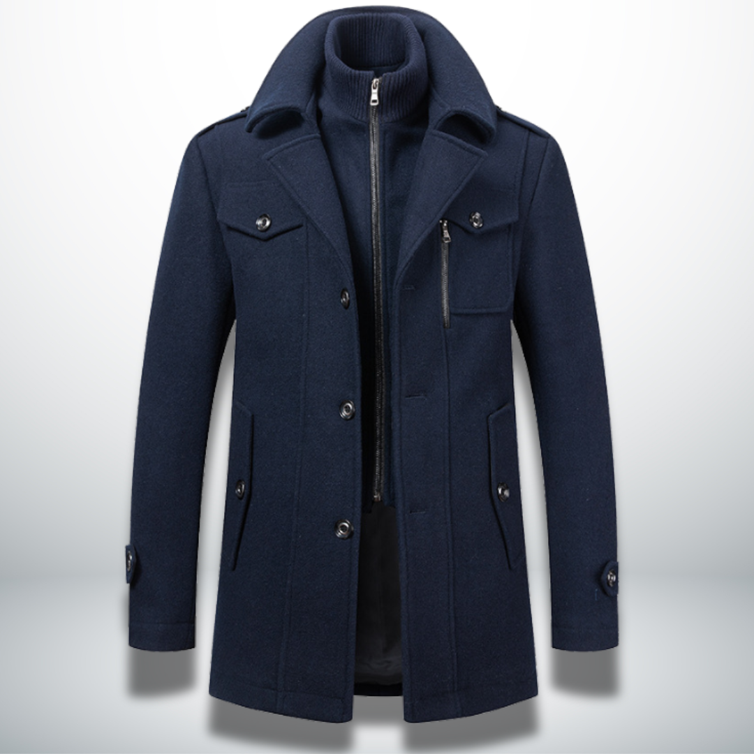 Men's Elegant Casual Jacket for Autumn in Dark Blue
