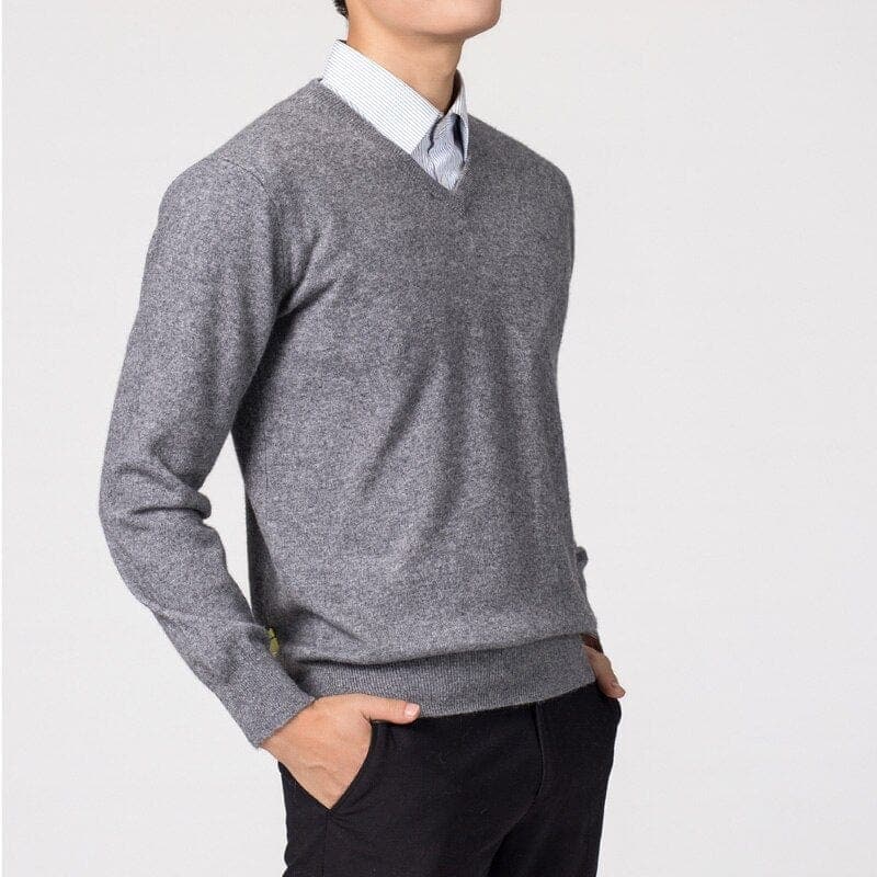 Men's Elegant Christmas Jumper for Layering in Grey