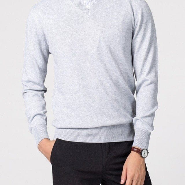 Men's Elegant Christmas Jumper for Layering in White