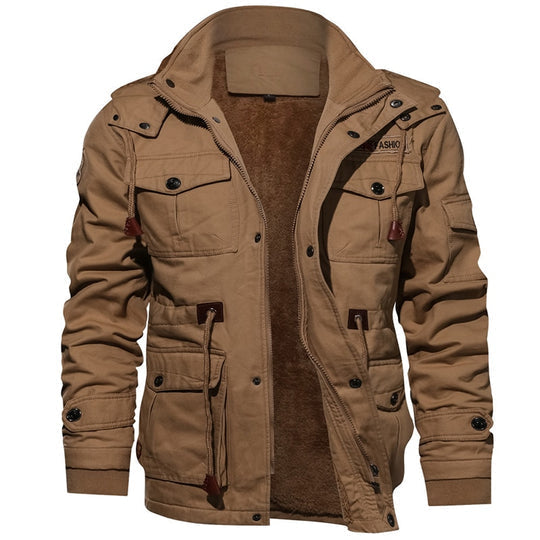 Men's Elegant Tailored Coat for Autumn in Khaki