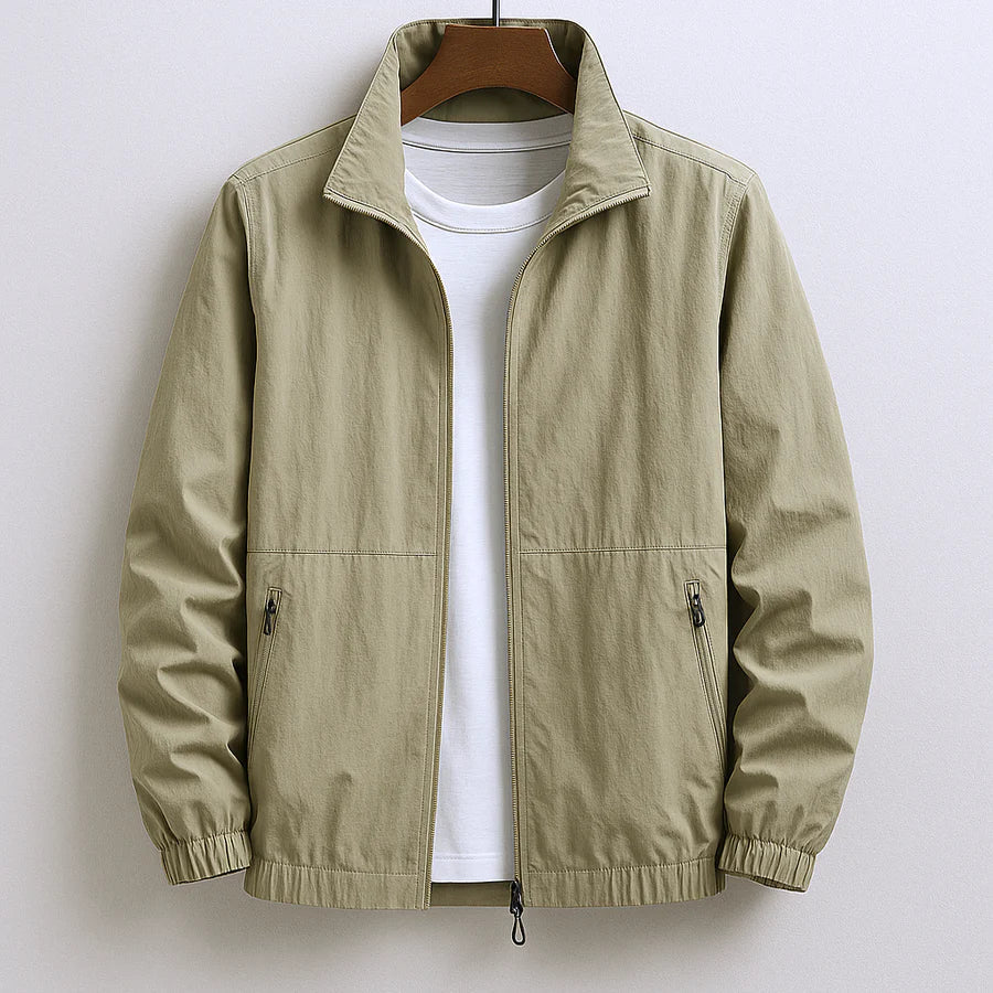 Men's Elegant Tailored Lightweight Jacket in Khaki