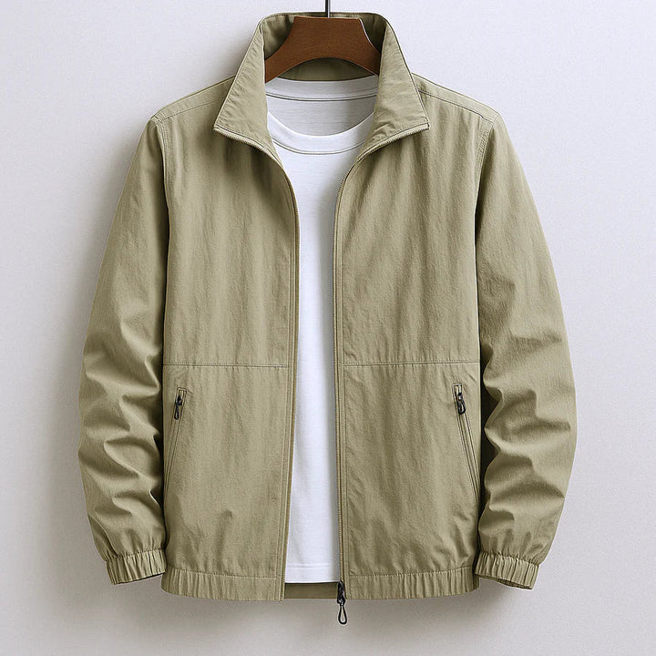 Men's Elegant Tailored Lightweight Jacket in Khaki