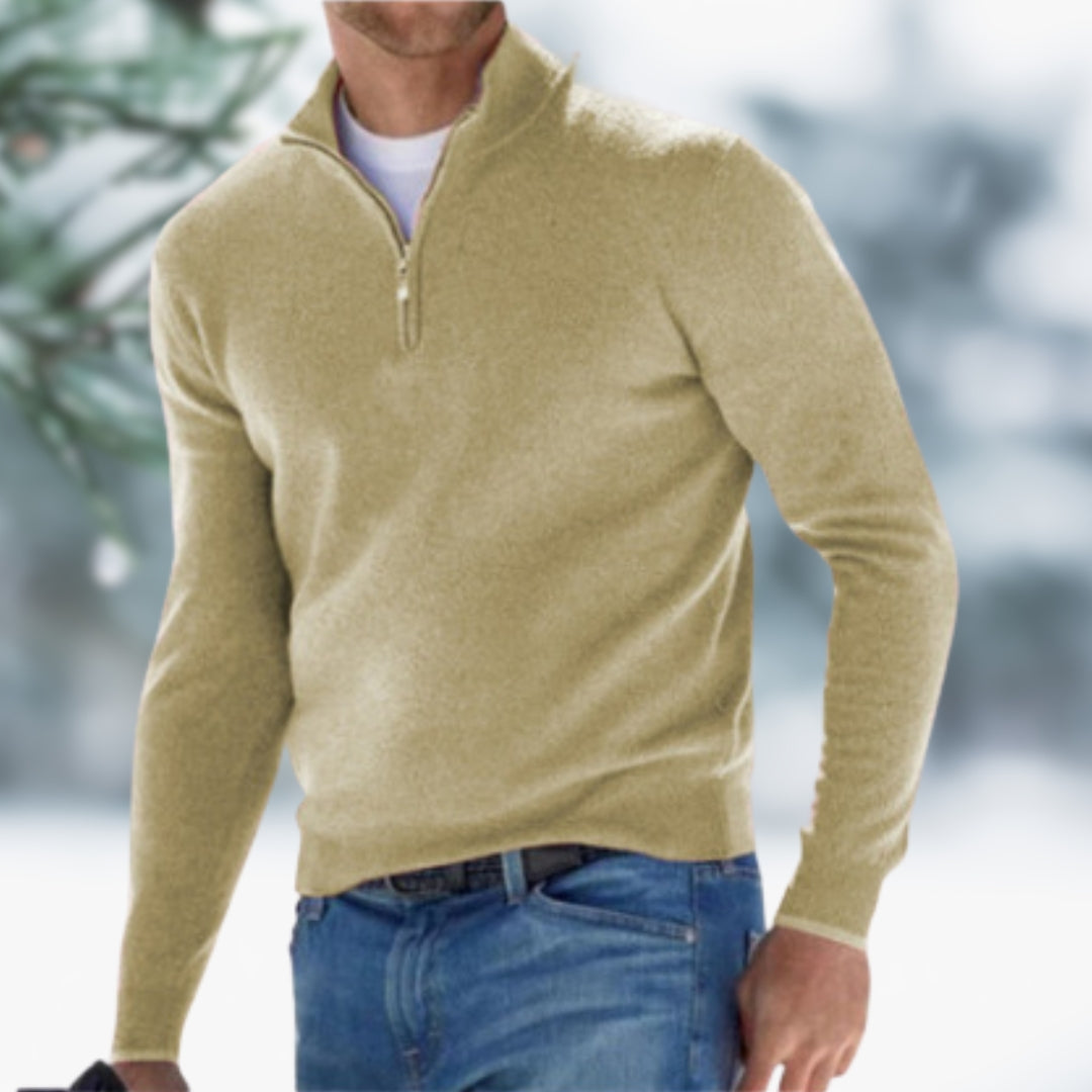 Men's Fine Knit Pullover with Quarter-Zip (8)