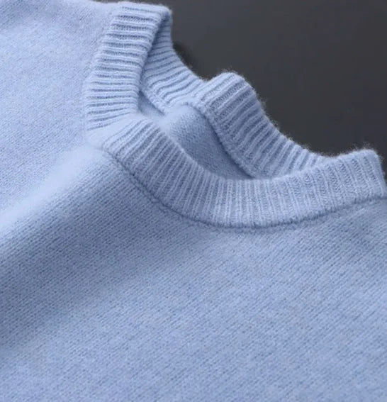 Men's Geometric Mohair Pullover for Autumn in Blue 2