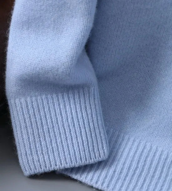 Men's Geometric Mohair Pullover for Autumn in Blue 3