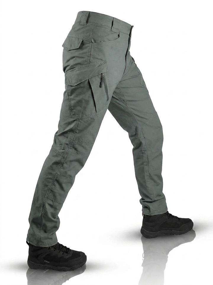 Men's Heavy-Duty Outdoor Work Trousers in Militärgrün