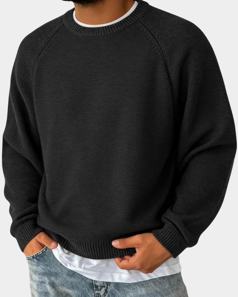 Men's Jumper for Casual Autumn Comfort in Black