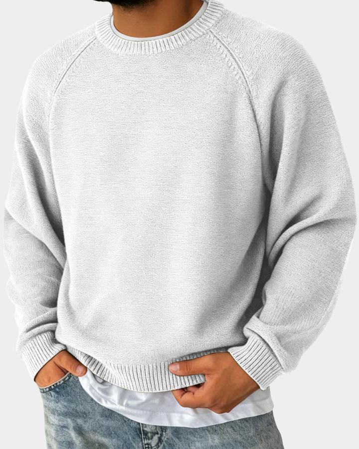 Men's Jumper for Casual Autumn Comfort in White