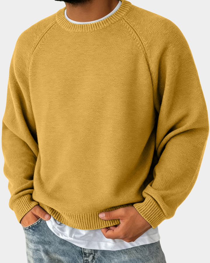 Men's Jumper for Casual Autumn Comfort in Yellow
