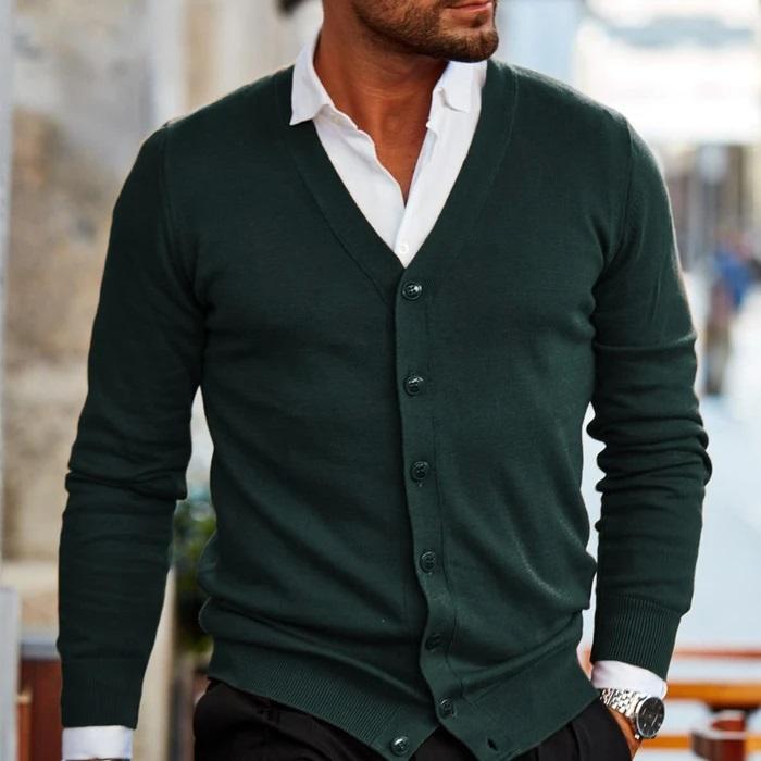 Men's Jumper for Comfortable Polished Everyday Wear in Dark Green
