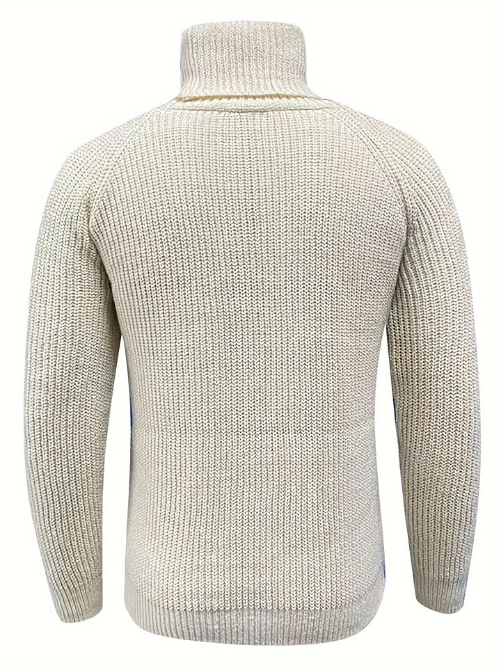 Mens Jumper Roll Neck Knit for Autumn (3)