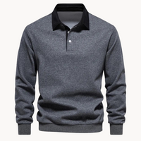 Freddie | Men's Jumper with Polo Collar and Button-Front