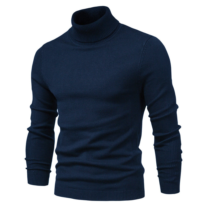 Men's Knit Turtleneck Sweater for Layering in Royal Blue