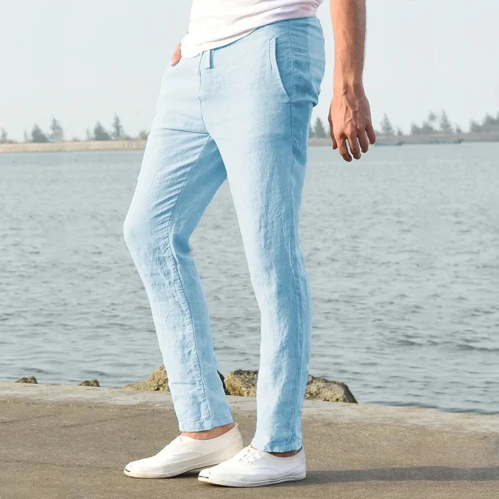 Men's Lightweight Cotton-Linen Trousers for Autumn (7)