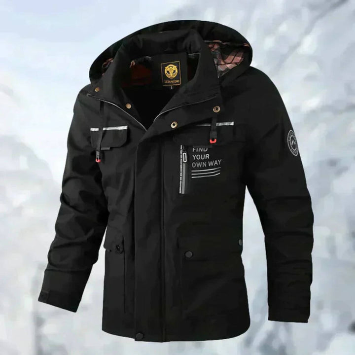Men's Lightweight Outdoor Jacket for Autumn in Black