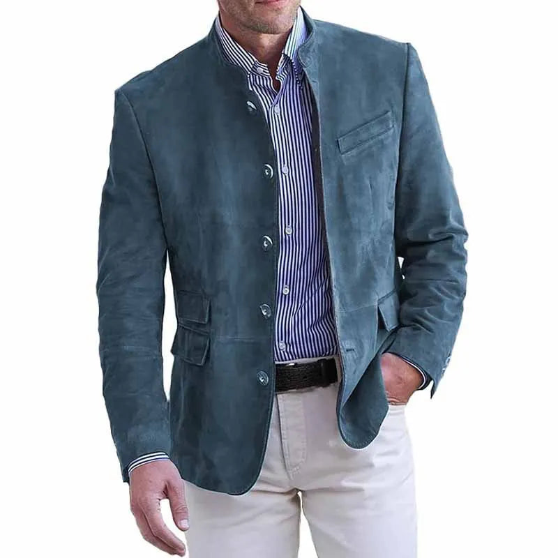 Men's Lightweight Tailored Jacket for Autumn in Seeblau