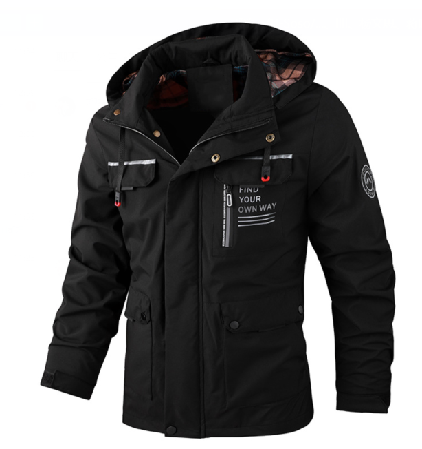 Men's Lightweight Waterproof Autumn Jacket in Black