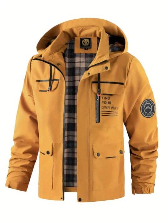Men's Lightweight Waterproof Autumn Jacket in Yellow
