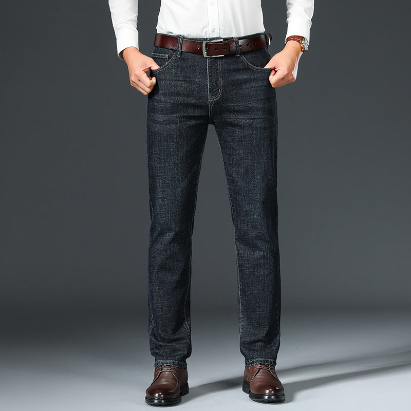 Men's Mid-Rise Straight Jeans for Everyday Wear in Black