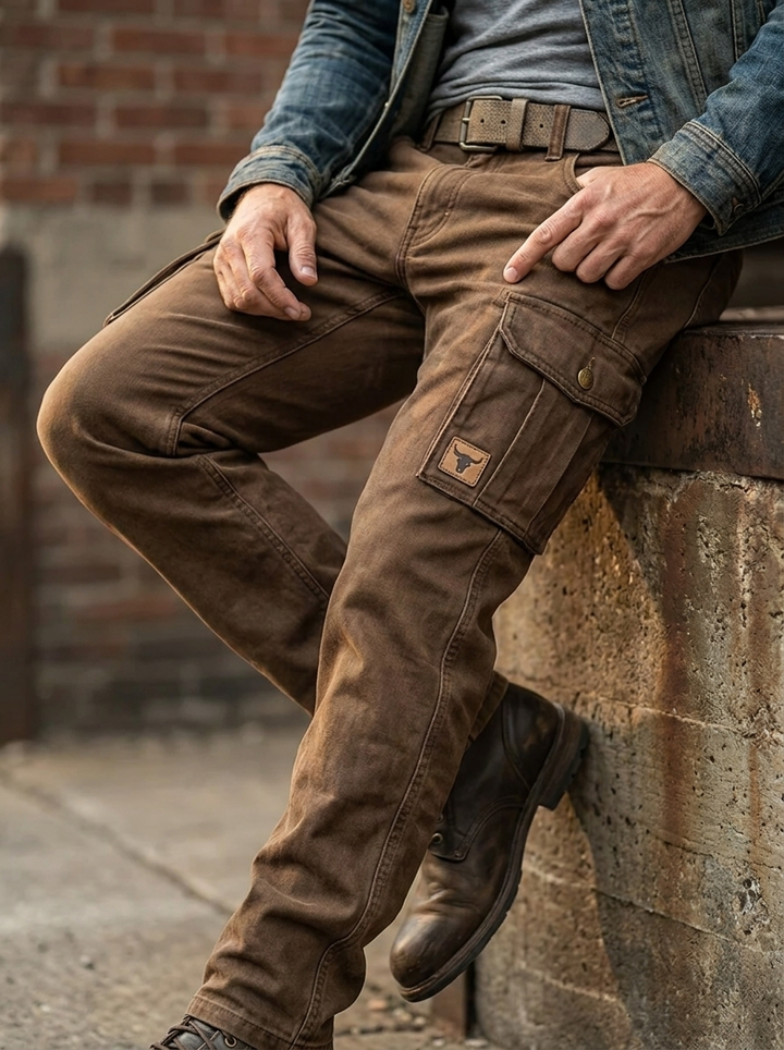 Men's Oversized Cargo Pants with Pockets (3)