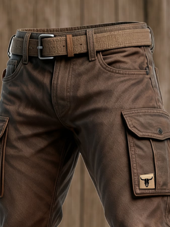 Men's Oversized Cargo Pants with Pockets (5)