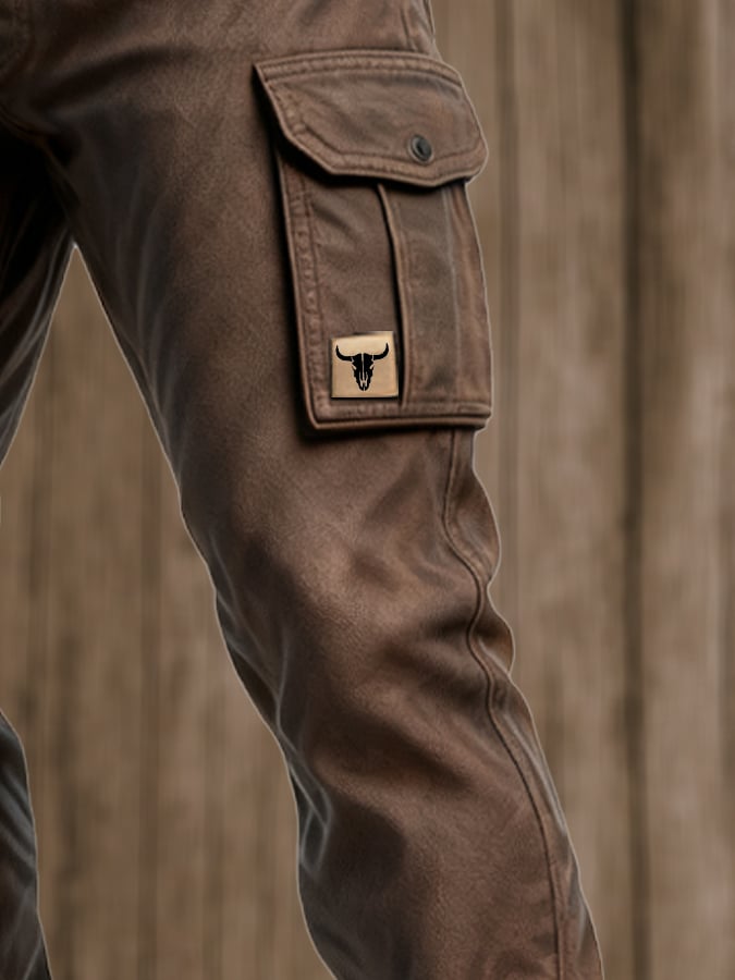 Men's Oversized Cargo Pants with Pockets (6)