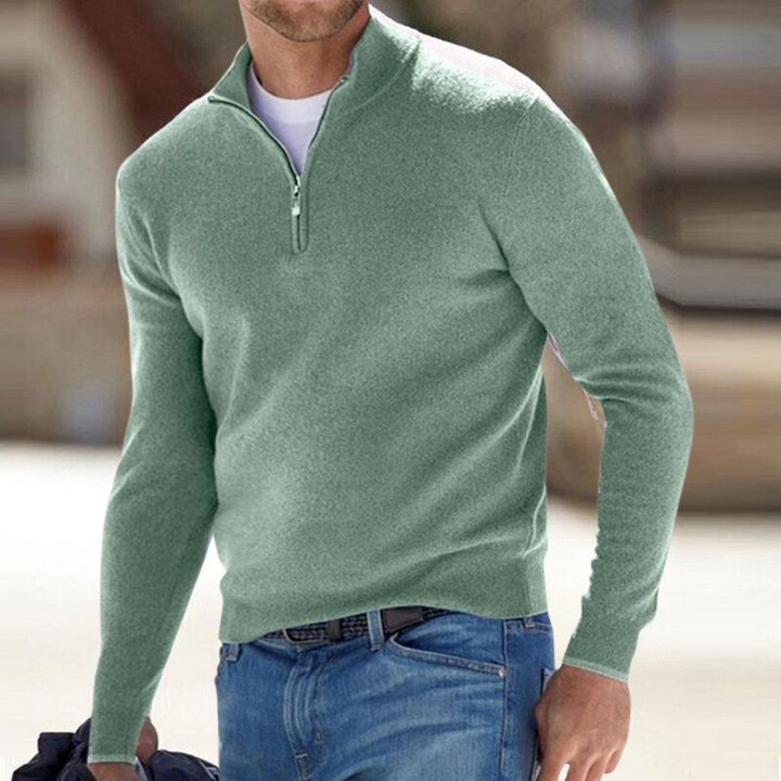 Men's Premium Breathable Half-Zip Sweater for Everyday in Green
