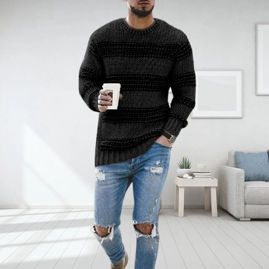 Men's Pullover for Refined Casual Comfort in Black